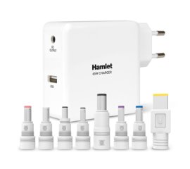 Hamlet Notebook Charger alimentatore universale da 65w per notebook e dispositivi mobili