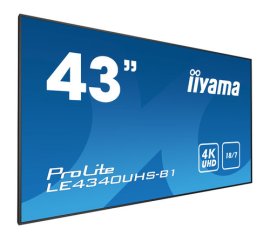 iiyama LE4340UHS-B1 visualizzatore di messaggi 108 cm (42.5") LED 4K Ultra HD Nero Android