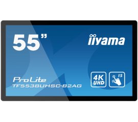 iiyama TF5538UHSC-B2AG visualizzatore di messaggi Pannello piatto interattivo 139,7 cm (55") IPS 420 cd/m² 4K Ultra HD Nero Touch screen 24/7