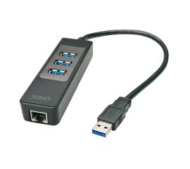 Lindy 43176 hub di interfaccia USB 3.2 Gen 1 (3.1 Gen 1) Type-A 5000 Mbit/s Nero