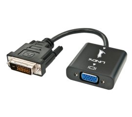Lindy 38189 cavo e adattatore video 0,1 m DVI-D VGA (D-Sub) Nero