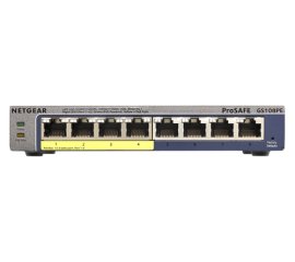 NETGEAR GS108PE Gestito Gigabit Ethernet (10/100/1000) Supporto Power over Ethernet (PoE) Nero