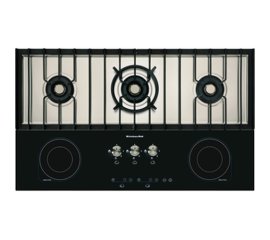 KitchenAid KHMF 9010/I piano cottura Nero, Stainless steel Da incasso Combi 5 Fornello(i)