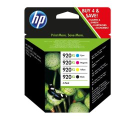 HP 920XL 4-pack High Yield Black/Cyan/Magenta/Yellow Original Ink Cartridges cartuccia d'inchiostro 4 pz Originale Resa elevata (XL) Nero, Ciano, Magenta, Giallo