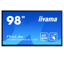 iiyama ProLite TE9803MIS-B1AG Monitor PC 2,48 m (97.5") 3840 x 2160 Pixel 4K Ultra HD LED Touch screen Multi utente Nero