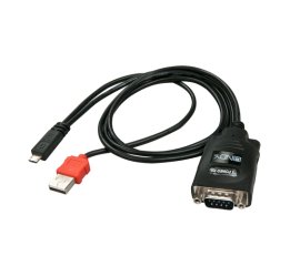 Lindy RS232/USB Micro-B/USB A cavo seriale Nero, Rosso 1 m USB tipo A DB-9