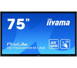 iiyama ProLite TE7503MIS-B1AG Monitor PC 190,5 cm (75") 3840 x 2160 Pixel 4K Ultra HD Touch screen Multi utente Nero