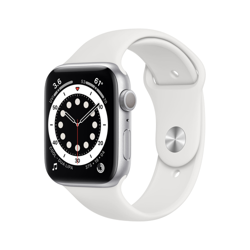 Apple Watch Serie 6 GPS, 44mm in alluminio argento con cinturino Sport Bianco e' ora in vendita su Radionovelli.it!