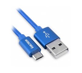 Vultech SM-N31BL cavo USB 1 m USB 2.0 USB A Micro-USB B Blu, Argento