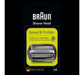 Braun Series 3 32B Testina Di Ricambio Per Rasoio Elettrico Barba - Nero - Compatibile Con I Rasoi ProSkin