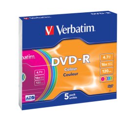 Verbatim DVD-R Colour 4,7 GB 5 pz