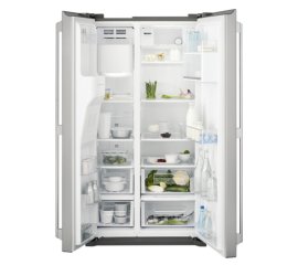 Electrolux EAL6147WOU frigorifero side-by-side Libera installazione 570 L F Argento, Acciaio inossidabile