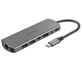 Mediacom MD-C314 hub di interfaccia USB 3.2 Gen 1 (3.1 Gen 1) Type-C 5000 Mbit/s Alluminio