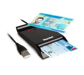 Hamlet HUSCR-NFC Lettore 2 in 1 combinato NFC per Carta identità Elettronica CIE 3.0 e Lettore Smart Card