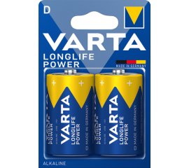 Varta Longlife Power, Batteria Alcalina, D, Mono, LR20, 1.5V, Blister da 2, Made in Germany