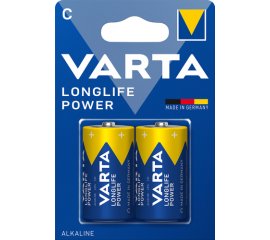 Varta Longlife Power, Batteria Alcalina, C, Baby, LR14, 1.5V, Blister da 2, Made in Germany