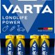 Varta Longlife Power, Batteria Alcalina, AA, Mignon, LR6, 1.5V, Blister da 4, Made in Germany 2