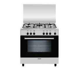Glem Gas A855EI cucina Nero, Stainless steel A