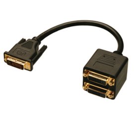 Lindy DVI Splitter Cable cavo DVI 0,18 m DVI-D Nero