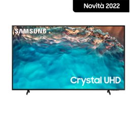 Samsung Series 8 TV Crystal UHD 4K 75” UE75BU8070 Smart TV Wi-Fi Black 2022, Processore Crystal 4K, HDR, Colori reali, Suono ottimizzato