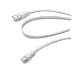 Cellularline USB Data Cable Color - Micro USB Cavo dati colorato e in materiale antigroviglio Bianco
