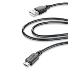 Cellularline USB Data Cable Home For Tablets - Micro USB Cavo per la ricarica e sincronizzazione dei dati anche da prese distanti Nero