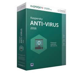 Kaspersky Lab Anti-Virus 2016, Full, 1u, 1y, IT ITA Licenza completa 1 licenza/e 1 anno/i