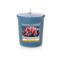 Yankee Candle Mulberry & Fig Delight candela di cera Rotondo Fico, Mora Blu 1 pz