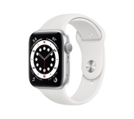 Apple Watch Serie 6 GPS, 44mm in alluminio argento con cinturino Sport Bianco
