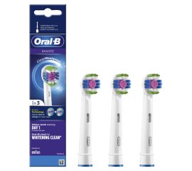 Oral-B 3D White Testine Di Ricambio Con Tecnologia CleanMaximiser, Confezione Da 3 Pezzi