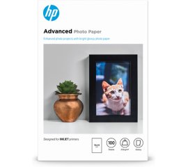 HP Confezione da 100 fogli di carta fotografica Advanced, lucida, 250 g/m2, 10 x 15 cm (101 x 152 mm)