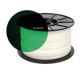 Hamlet Bobina di filamento per stampanti 3D Bio-Plastica Bianco/Verde fosforescente al buio da 1kg