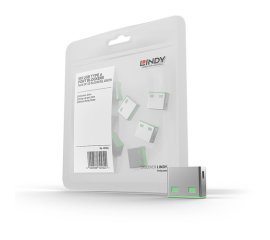 Lindy 40461 clip sicura Bloccaporte USB tipo A Verde Acrilonitrile butadiene stirene (ABS) 10 pz