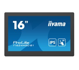iiyama T1624MSC-B1 visualizzatore di messaggi Pannello piatto interattivo 39,6 cm (15.6") LCD 450 cd/m² Full HD Nero Touch screen 24/7