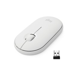 Logitech Pebble, mouse wireless con Bluetooth o ricevitore da 2,4 GHz, mouse per computer con clic silenzioso per laptop, notebook, iPad, PC e Mac