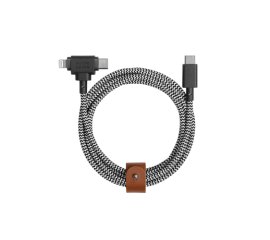 Native Union Belt Cable Duo cavo USB 1,5 m USB C USB C/Lightning Nero, Bianco