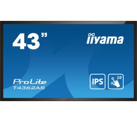 iiyama T4362AS-B1 visualizzatore di messaggi Pannello piatto interattivo 108 cm (42.5") IPS 500 cd/m² 4K Ultra HD Nero Touch screen Processore integrato Android 8.0 24/7