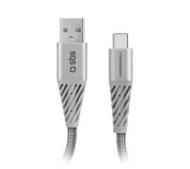 SBS TECABLEUNRETCK cavo USB 1,5 m USB A USB C Argento