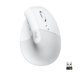 Logitech Lift Mouse Ergonomico Verticale, Senza Fili, Ricevitore Bluetooth o Logi Bolt USB, Clic Silenziosi, 4 Tasti, Compatibile con Windows / macOS / iPadOS, Laptop, PC. Bianco