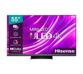 Hisense ULED Series TV Mini-LED QLED Ultra HD 4K 55” 55U82HQ Smart TV, Wifi, Full Array Local Dimming, HDR Dolby Vision IQ, Quantum Dot Colour, Game Mode PRO 120Hz, Dolby Atmos