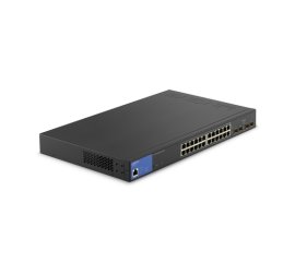 Linksys Switch di rete Gigabit gestito a 24 porte, 4 slot 1 Gb SFP di uplink, PoE/PoE+