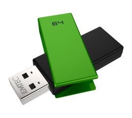 Emtec C350 Brick 2.0 unità flash USB 64 GB USB tipo A Nero, Verde