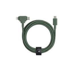 Native Union Belt Duo cavo per cellulare Verde 1,5 m USB C USB C/Lightning
