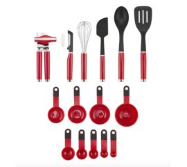KitchenAid KO4478BXERI set di utensili da cucina 15 pz Nero, Rosso, Stainless steel