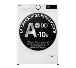 LG D4R5010TSWS Lavasciuga 10/6kg AI DD, Serie R5 Classe D, 1400 giri, TurboWash 360, Vapore, Eco Hybrid, Bianca