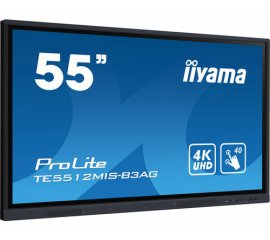iiyama TE5512MIS-B3AG visualizzatore di messaggi Design chiosco 139,7 cm (55") LCD Wi-Fi 400 cd/m² 4K Ultra HD Nero Touch screen Processore integrato Android 8.0 18/7