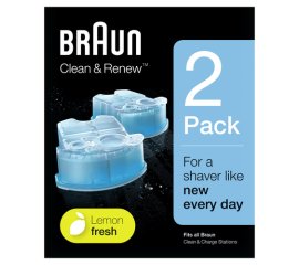 Braun Clean&Charge Cartucce Di Ricarica Per Rasoio Da Barba Elettrico, 2 Confezioni