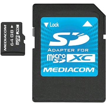 MEDIACOM MICRO SD XC 64GB CON ADATTATORE SD