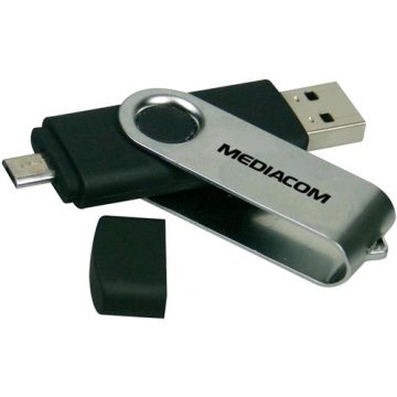 MEDIACOM M-UD32OTG CHIAVETTA USB 2.0/MICRO USB 32GB COLORE NERO/ARGENTO