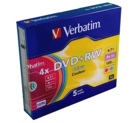 VERBATIM 43297 CONFEZIONE 5 DVD+RW 4.7GB 4x SLIMCA